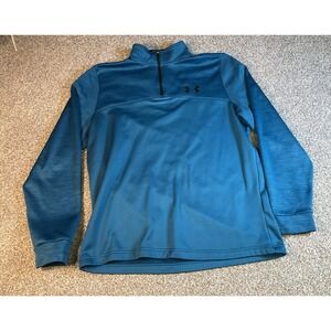 Under Armour Blue Fleece Twist Half Zip Athletic Long Sleeve Shirt Size M